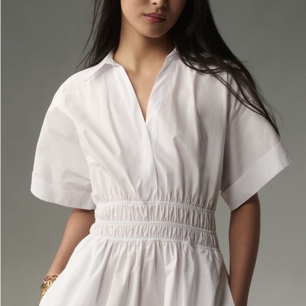 🎊💕💕🎉 Anthropologie White Maxi Shirt Dress - Picture 2 of 6